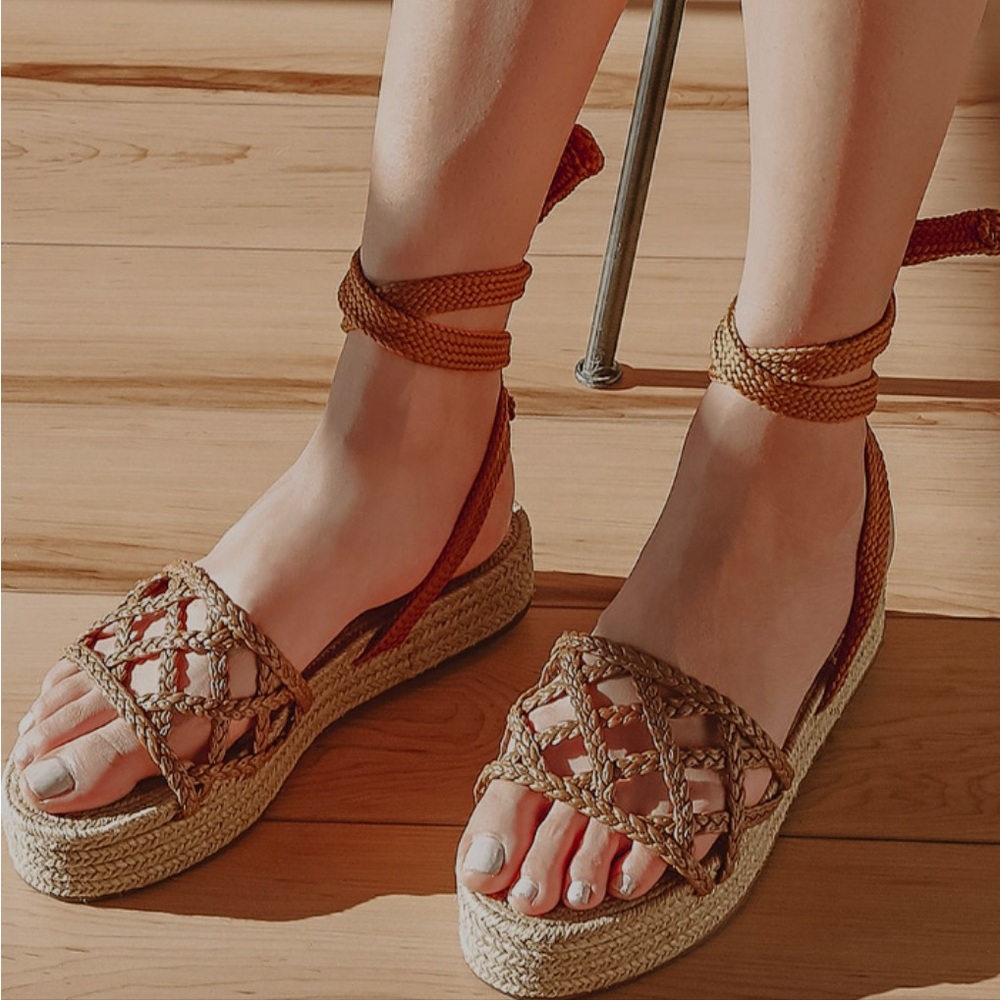 Schutz Byana Flatform Tie Up Sandals
